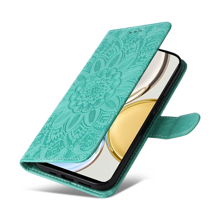For Honor X30 / X9 5G / 4G Embossed Sunflower Leather Phone Case