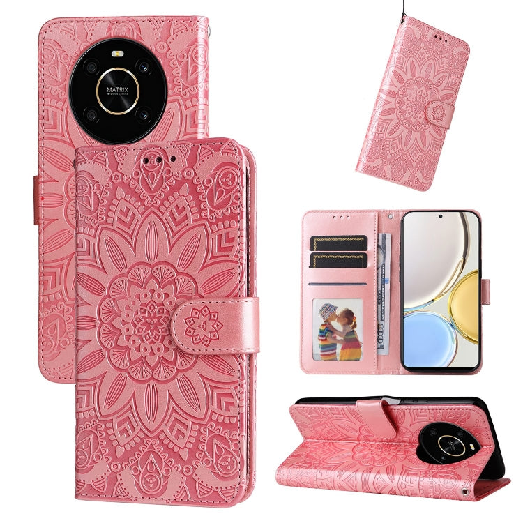 For Honor X30 / X9 5G / 4G Embossed Sunflower Leather Phone Case