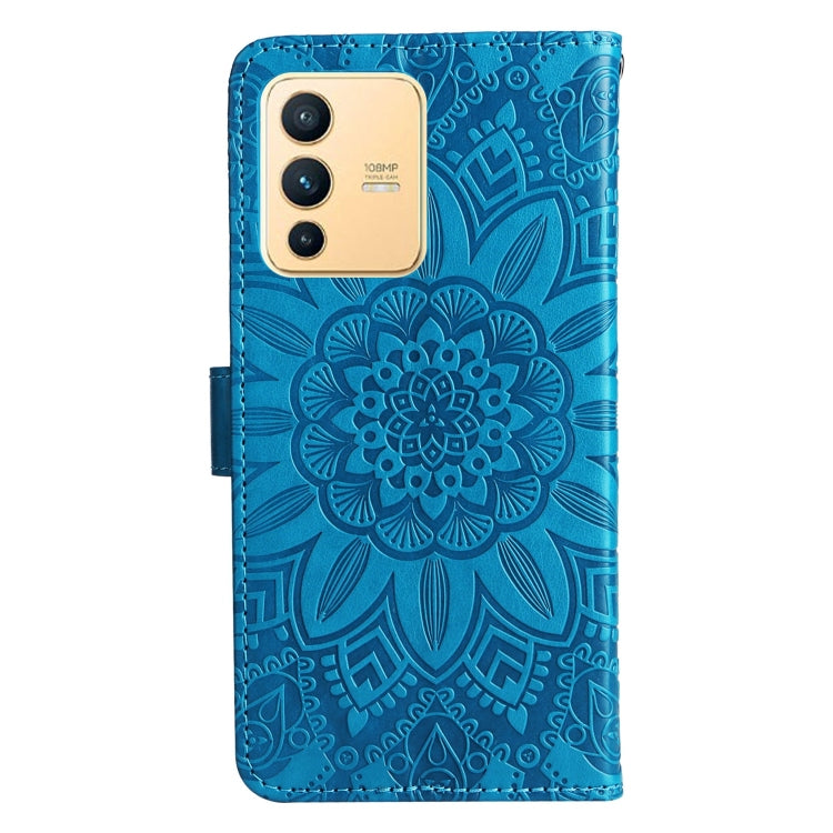 For vivo S12 / V23 5G Embossed Sunflower Leather Phone Case