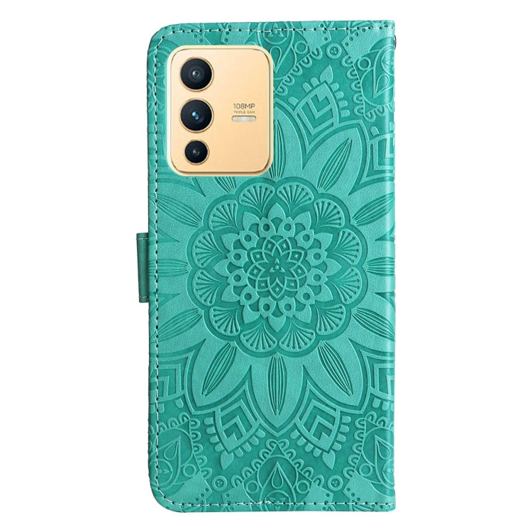 For vivo S12 / V23 5G Embossed Sunflower Leather Phone Case