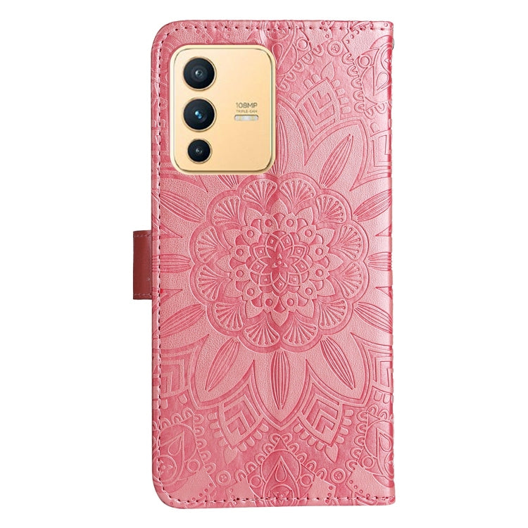 For vivo S12 / V23 5G Embossed Sunflower Leather Phone Case