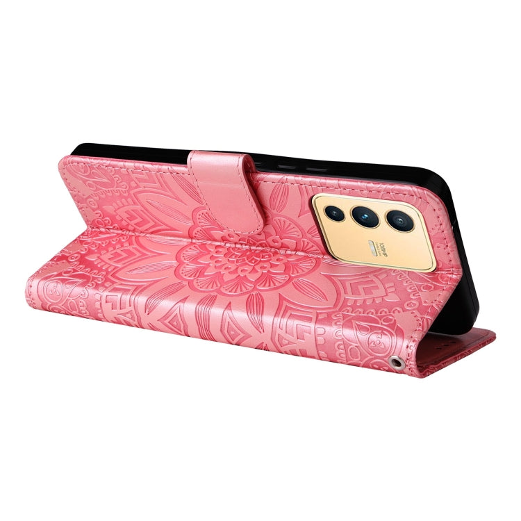 For vivo S12 / V23 5G Embossed Sunflower Leather Phone Case