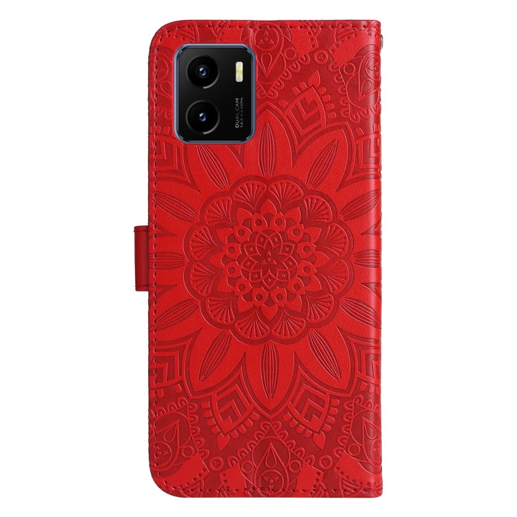 For vivo Y15s 2021 / Y15a / Y10 4G Embossed Sunflower Leather Phone Case