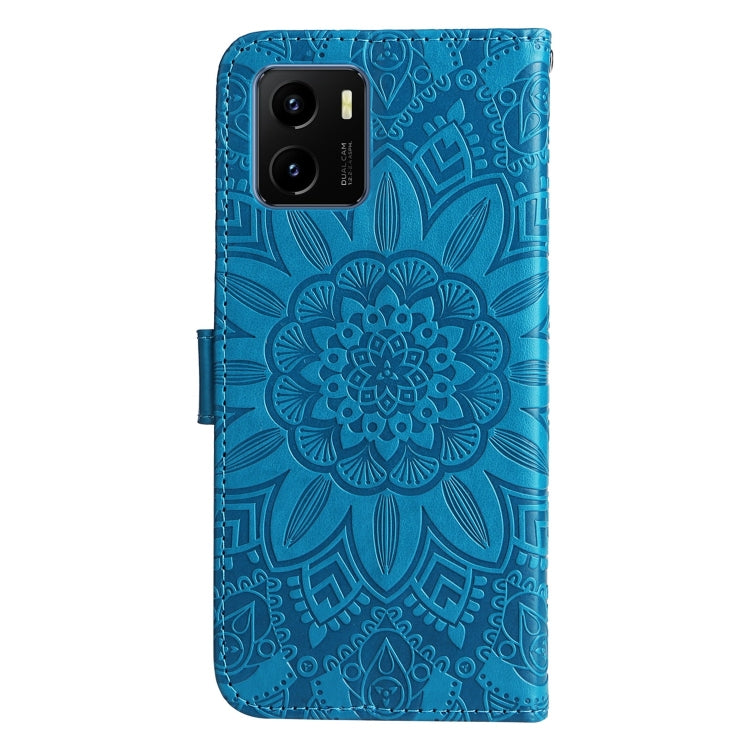 For vivo Y15s 2021 / Y15a / Y10 4G Embossed Sunflower Leather Phone Case