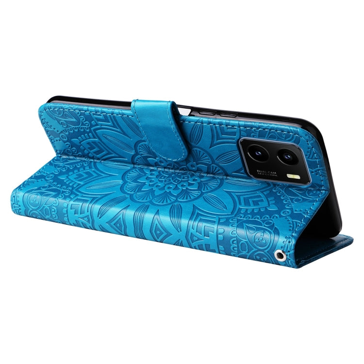 For vivo Y15s 2021 / Y15a / Y10 4G Embossed Sunflower Leather Phone Case