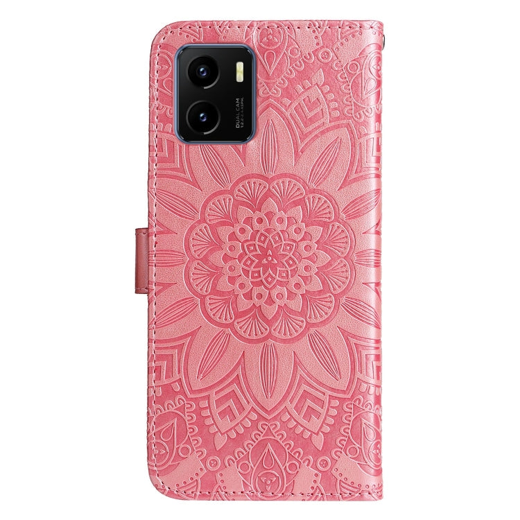 For vivo Y15s 2021 / Y15a / Y10 4G Embossed Sunflower Leather Phone Case