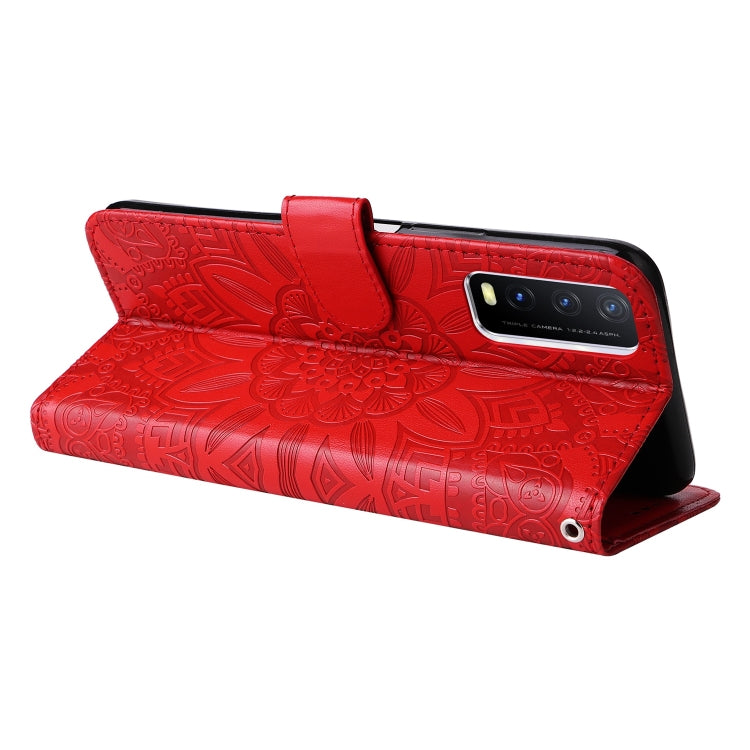 For vivo Y20 Embossed Sunflower Leather Phone Case