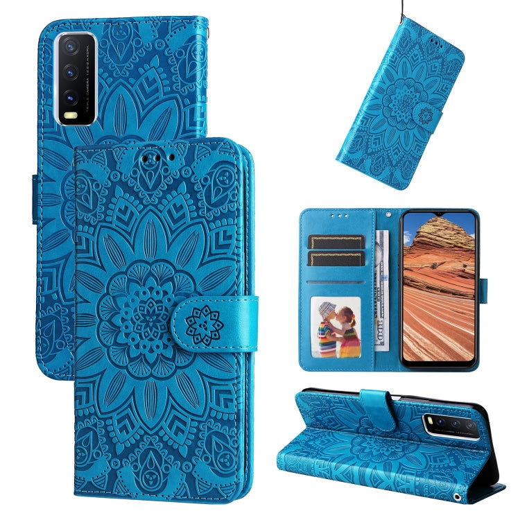 For vivo Y20 Embossed Sunflower Leather Phone Case