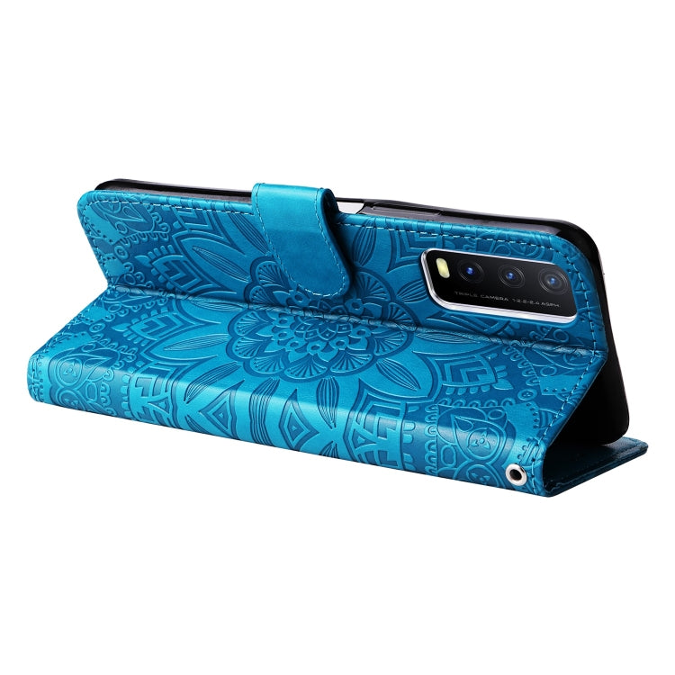 For vivo Y20 Embossed Sunflower Leather Phone Case