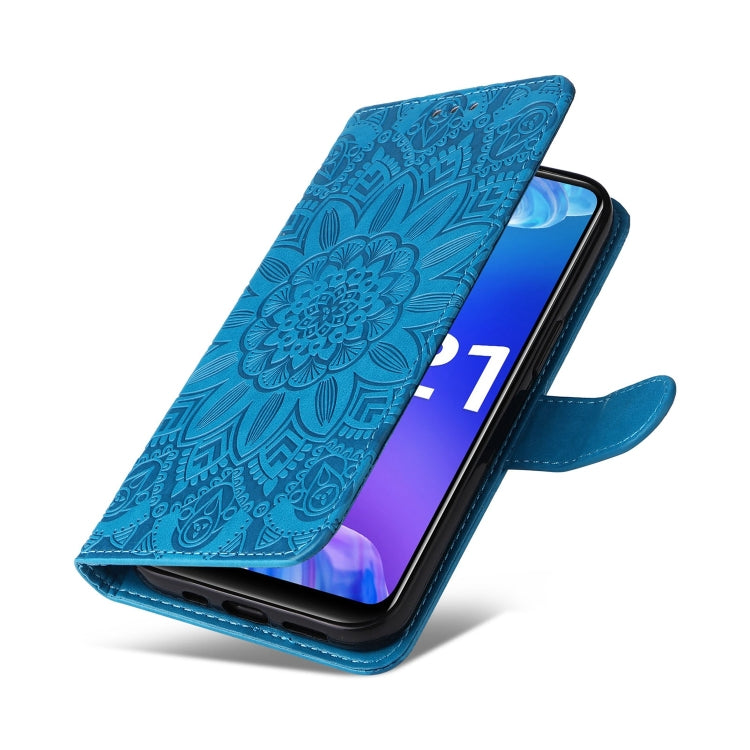 For vivo Y21 2021 / Y21s / Y33s  Embossed Sunflower Leather Phone Case