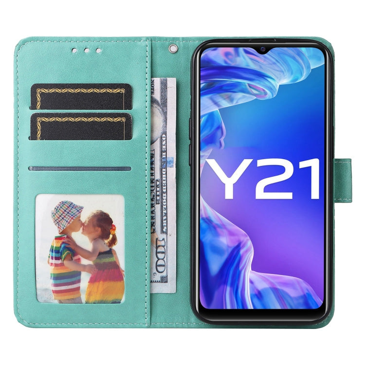 For vivo Y21 2021 / Y21s / Y33s  Embossed Sunflower Leather Phone Case
