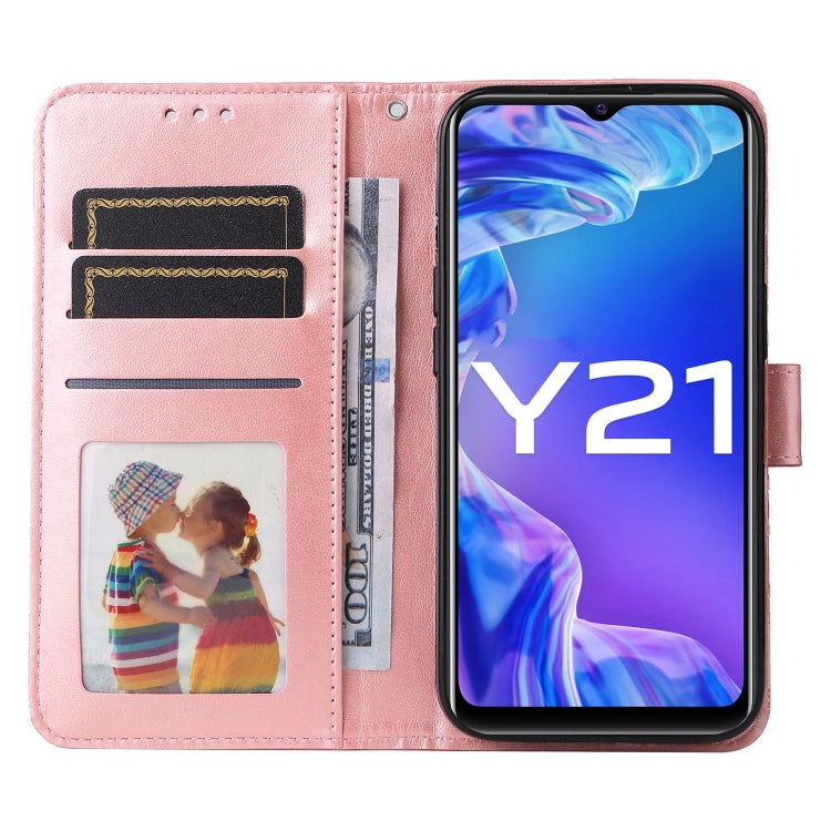 For vivo Y21 2021 / Y21s / Y33s  Embossed Sunflower Leather Phone Case