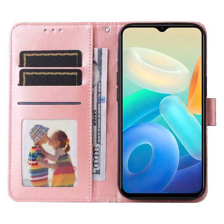 For vivo Y76s / Y76 5G Embossed Sunflower Leather Phone Case