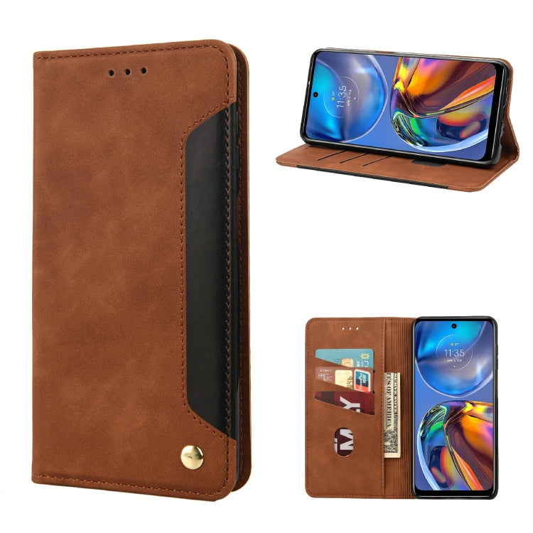 For Motorola Moto E32 Skin Feel Splicing Leather Phone Case
