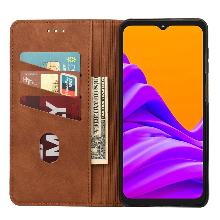 For Samsung Galaxy Xcover6 Pro Skin Feel Splicing Leather Phone Case