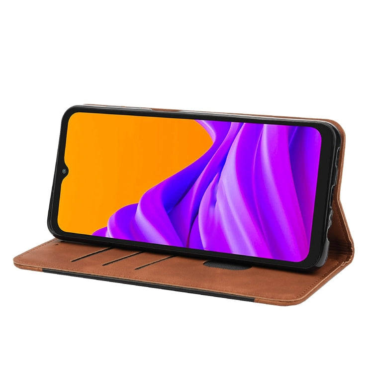 For Samsung Galaxy Xcover6 Pro Skin Feel Splicing Leather Phone Case