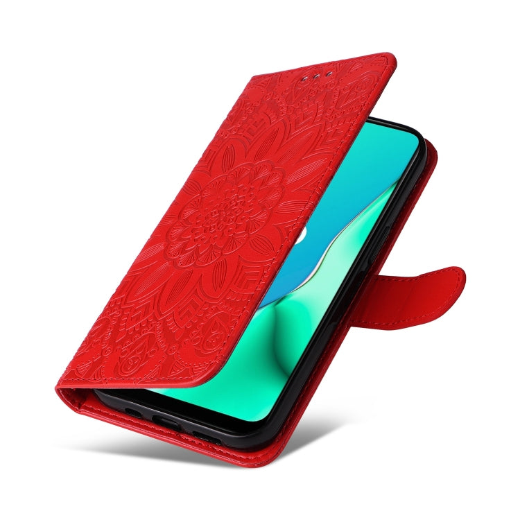 For OPPO A9 / A5 2020 Embossed Sunflower Leather Phone Case