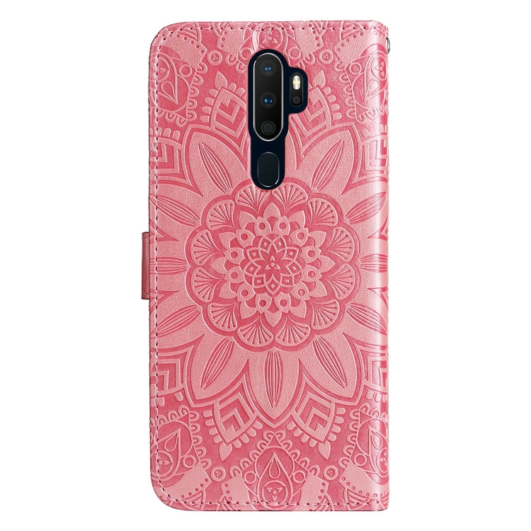 For OPPO A9 / A5 2020 Embossed Sunflower Leather Phone Case
