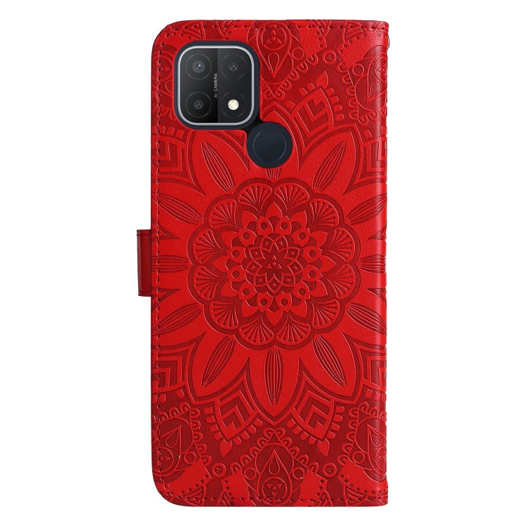 For OPPO A15 / A16K / A16e Embossed Sunflower Leather Phone Case