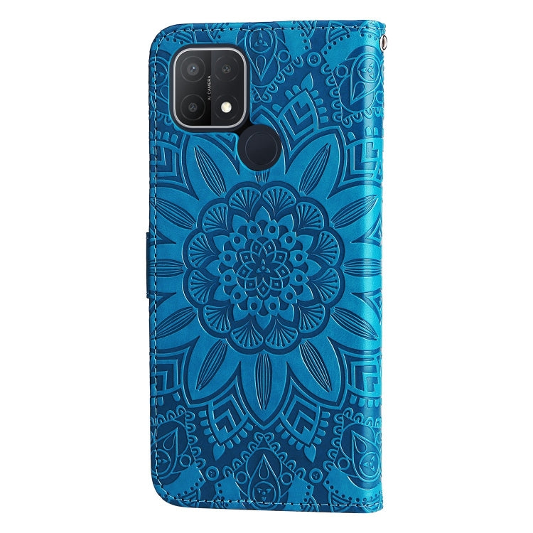 For OPPO A15 / A16K / A16e Embossed Sunflower Leather Phone Case