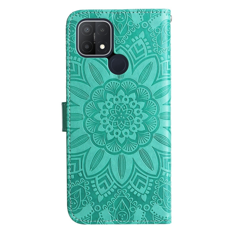 For OPPO A15 / A16K / A16e Embossed Sunflower Leather Phone Case
