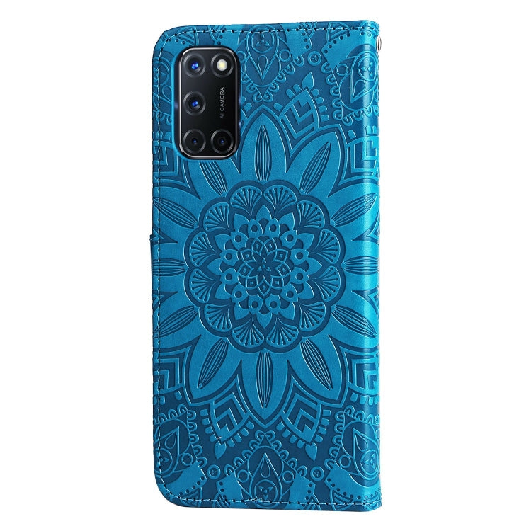 For OPPO A52 / A72 / A92 Embossed Sunflower Leather Phone Case