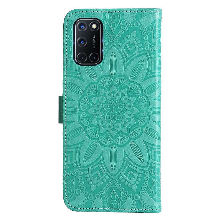 For OPPO A52 / A72 / A92 Embossed Sunflower Leather Phone Case