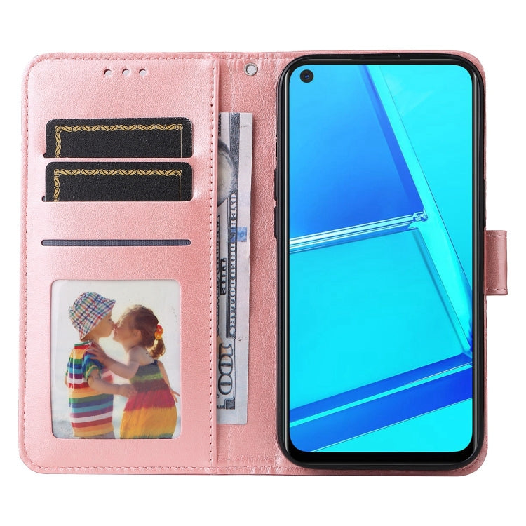 For OPPO A52 / A72 / A92 Embossed Sunflower Leather Phone Case