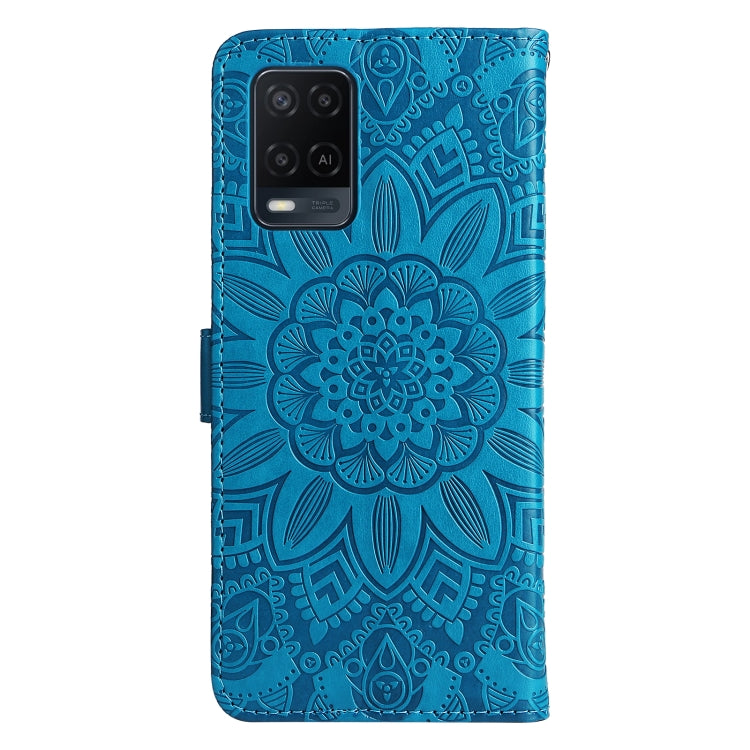 For OPPO A54 4G / A16 / A16s / A55 4G Embossed Sunflower Leather Phone Case