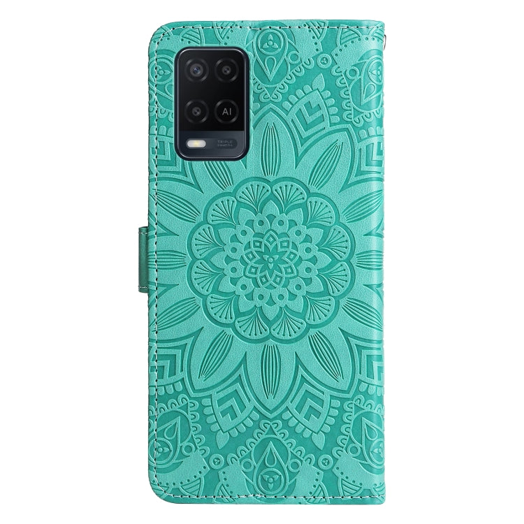 For OPPO A54 4G / A16 / A16s / A55 4G Embossed Sunflower Leather Phone Case
