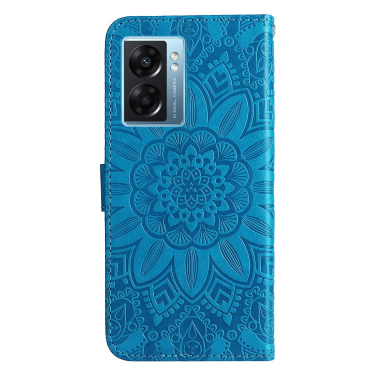 For OPPO A57 5G / Realme V23 Embossed Sunflower Leather Phone Case