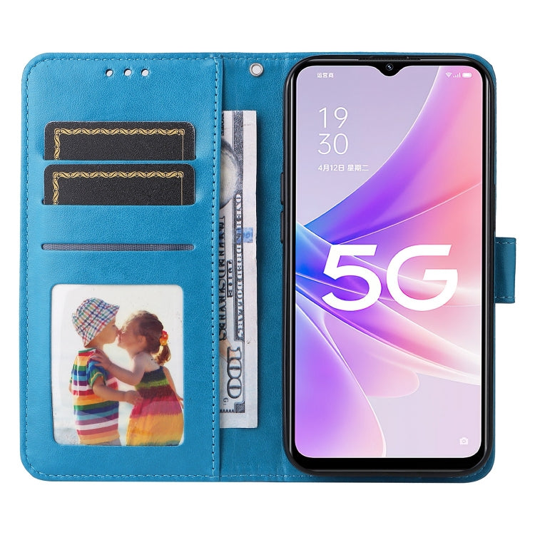 For OPPO A57 5G / Realme V23 Embossed Sunflower Leather Phone Case