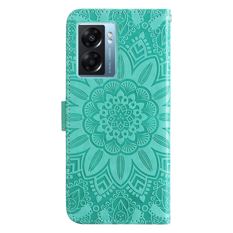 For OPPO A57 5G / Realme V23 Embossed Sunflower Leather Phone Case