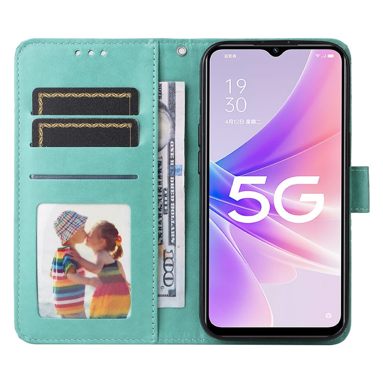 For OPPO A57 5G / Realme V23 Embossed Sunflower Leather Phone Case