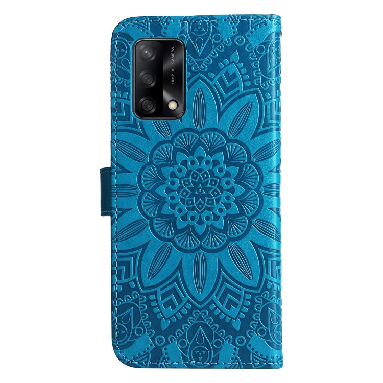 For OPPO A74 4G / F19 4G / A95 4G Embossed Sunflower Leather Phone Case