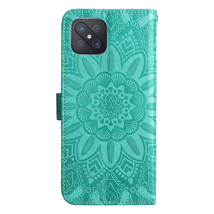 For OPPO A92s / Reno4 Z / A53 5G Embossed Sunflower Leather Phone Case