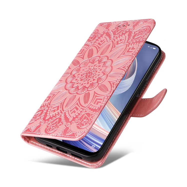 For OPPO A92s / Reno4 Z / A53 5G Embossed Sunflower Leather Phone Case