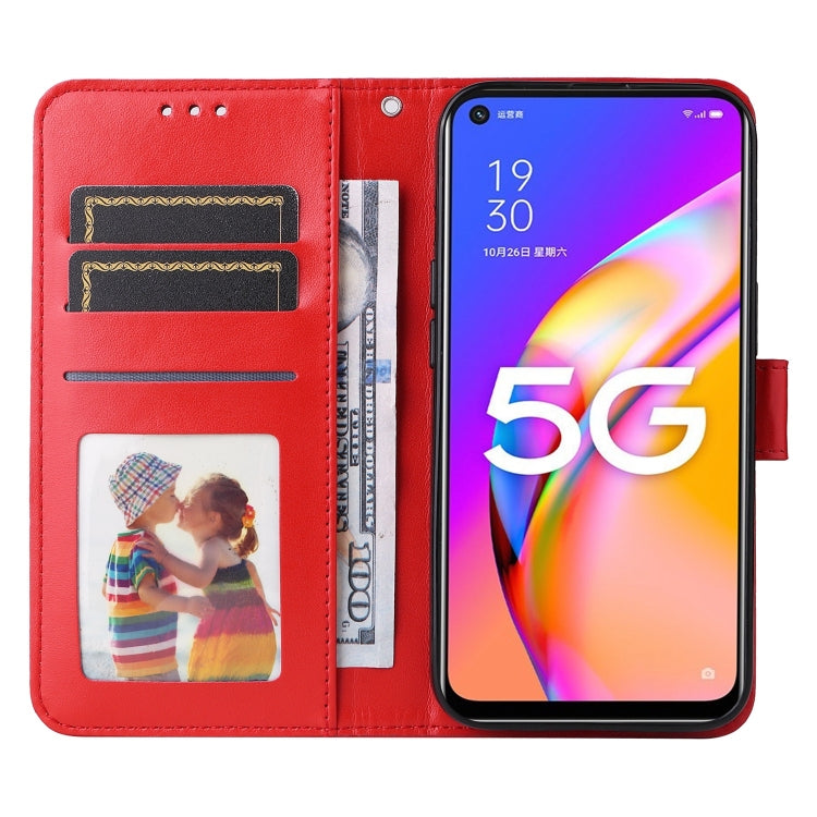 For OPPO A74 5G / A54 5G Embossed Sunflower Leather Phone Case