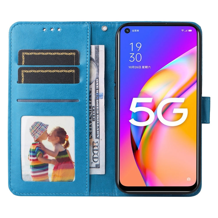 For OPPO A74 5G / A54 5G Embossed Sunflower Leather Phone Case