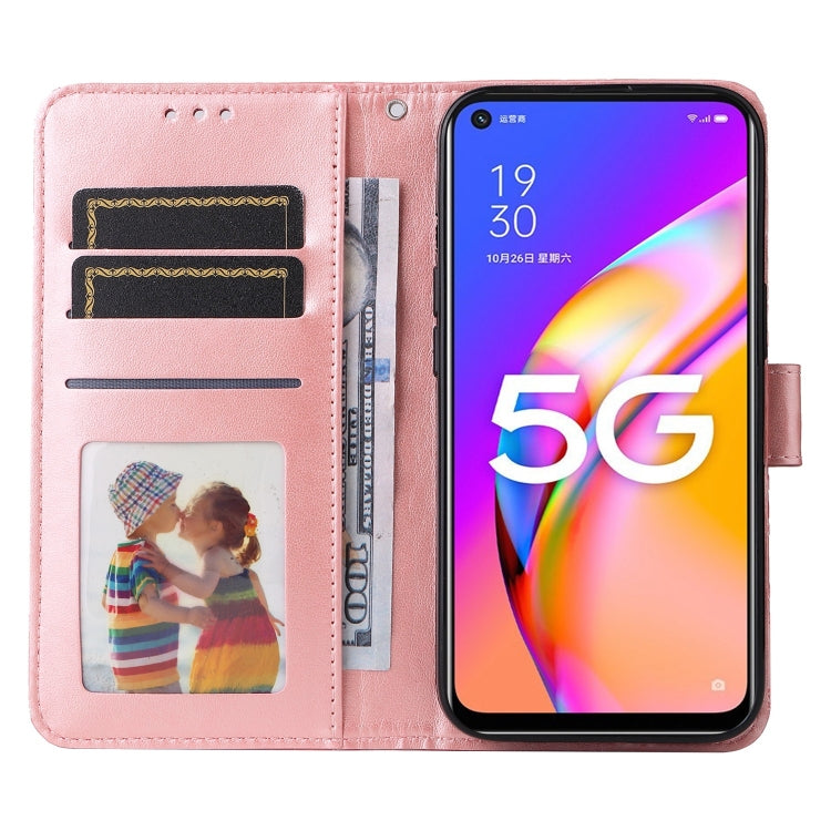 For OPPO A74 5G / A54 5G Embossed Sunflower Leather Phone Case