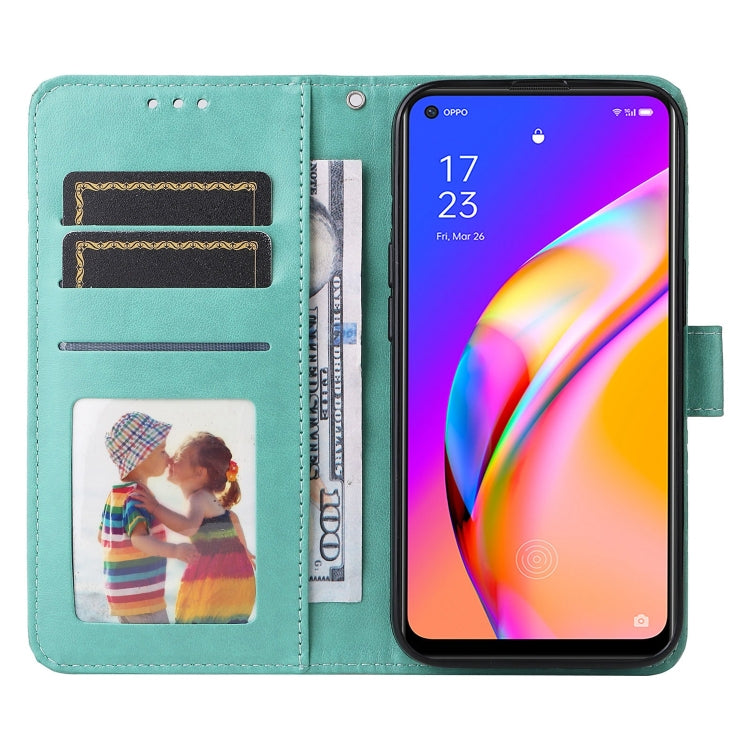 For OPPO A94 5G / A95 5G / F19 Pro+ Embossed Sunflower Leather Phone Case