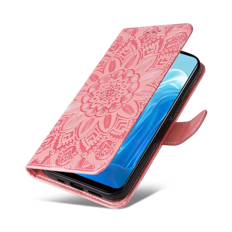 For OPPO Find X5 Lite / Reno7 5G Global Embossed Sunflower Leather Phone Case
