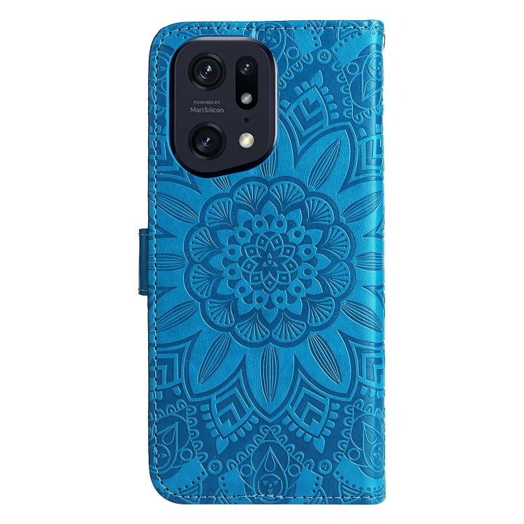 For OPPO Find X5 Embossed Sunflower Leather Phone Case