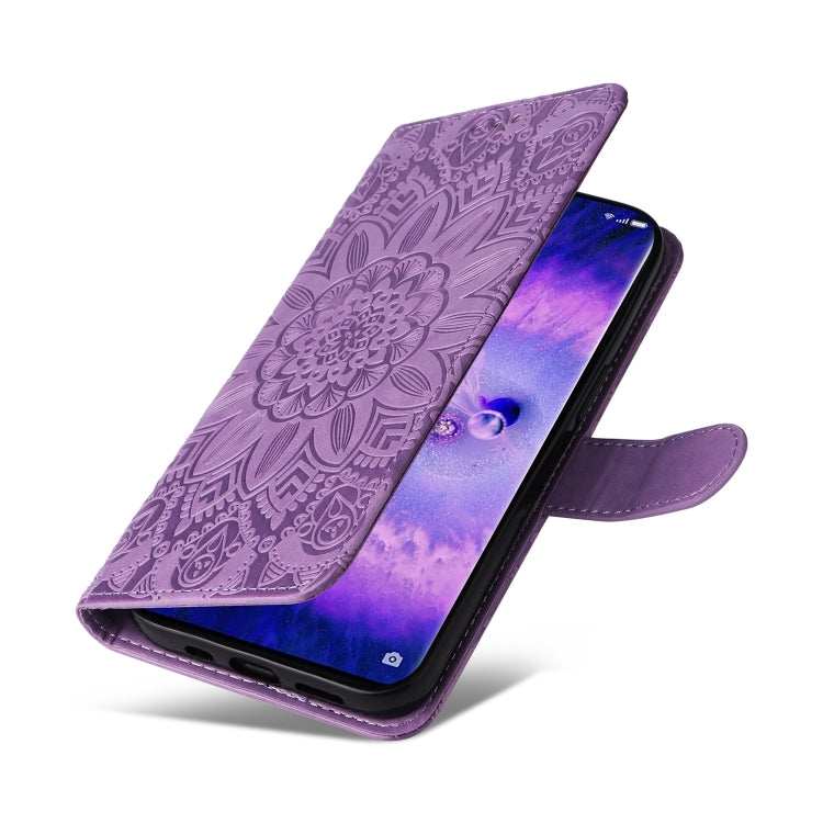 For OPPO Find X5 Embossed Sunflower Leather Phone Case