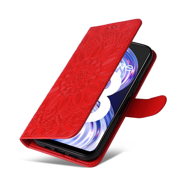 For OPPO Find X5 Pro Embossed Sunflower Leather Phone Case