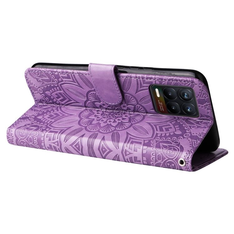 For OPPO Find X5 Pro Embossed Sunflower Leather Phone Case