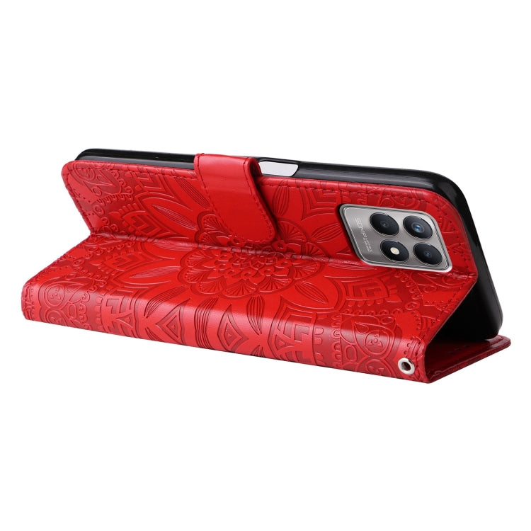 For OPPO Realme 8 4G / 8 Pro Embossed Sunflower Leather Phone Case