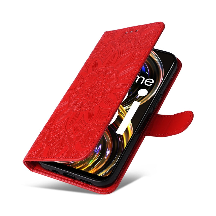 For OPPO Realme 8 4G / 8 Pro Embossed Sunflower Leather Phone Case