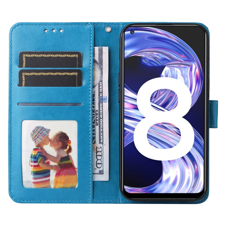 For OPPO Realme 8 4G / 8 Pro Embossed Sunflower Leather Phone Case