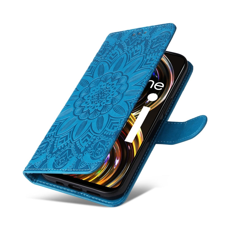 For OPPO Realme 8 4G / 8 Pro Embossed Sunflower Leather Phone Case
